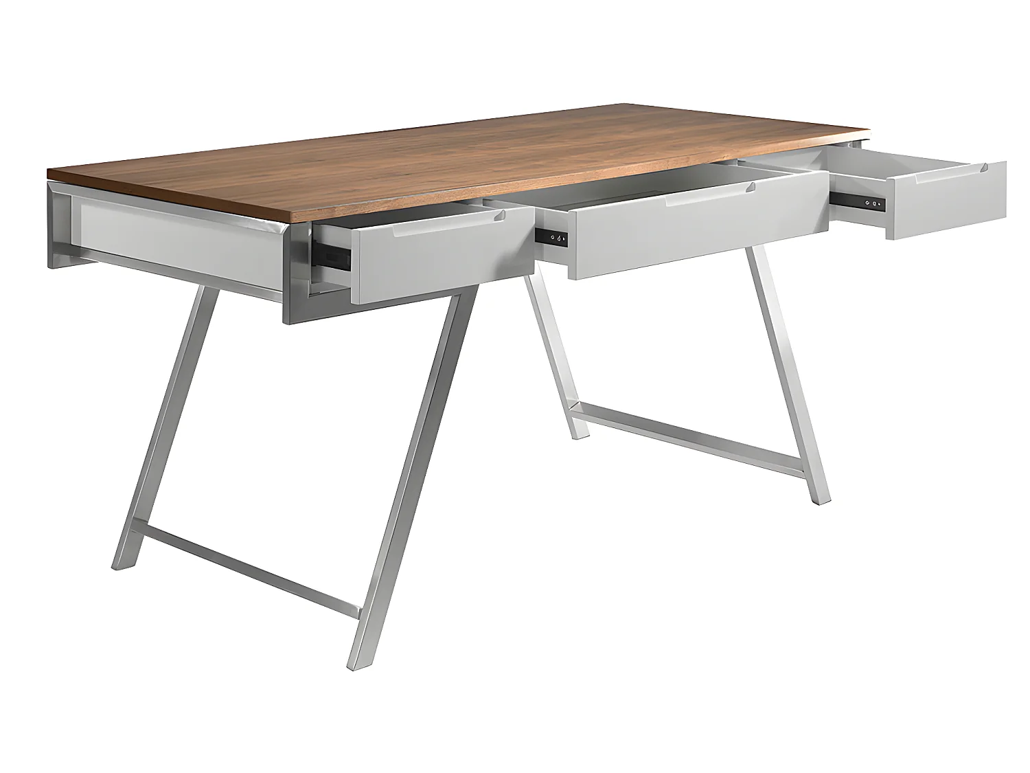 Bureau en bois de noyer et blanc 3134 ANGEL CERDA