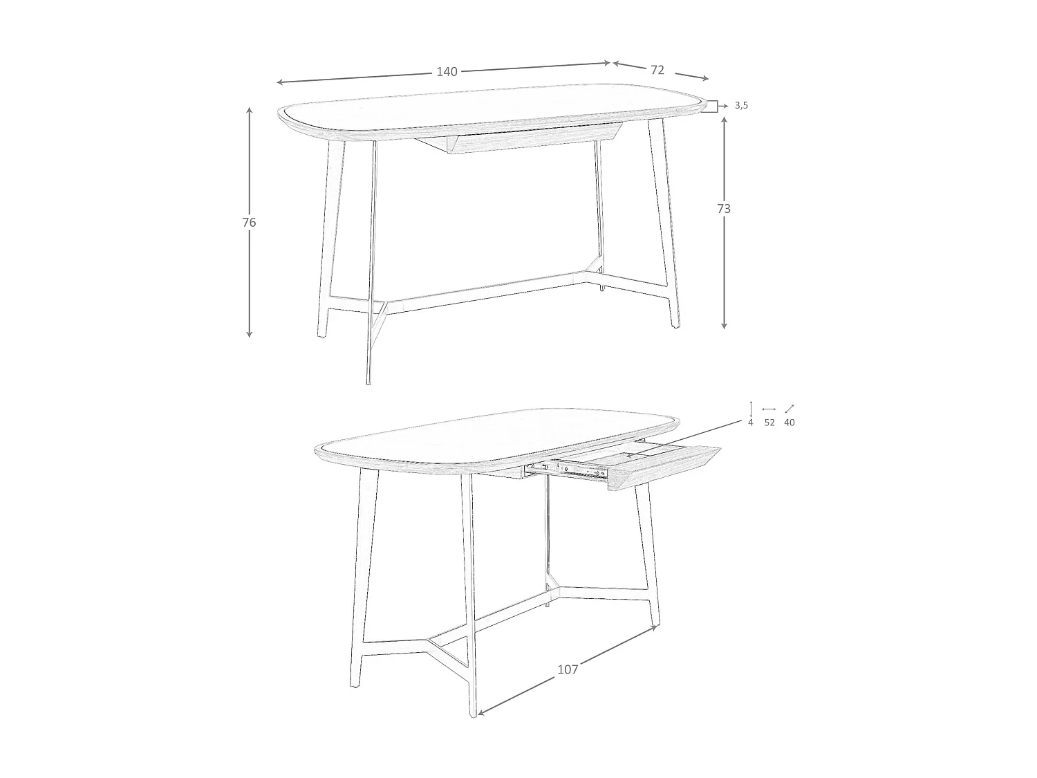 Schrijftafel walnoot en zwart staal met zwart glazen blad 3137 ANGEL CERDA