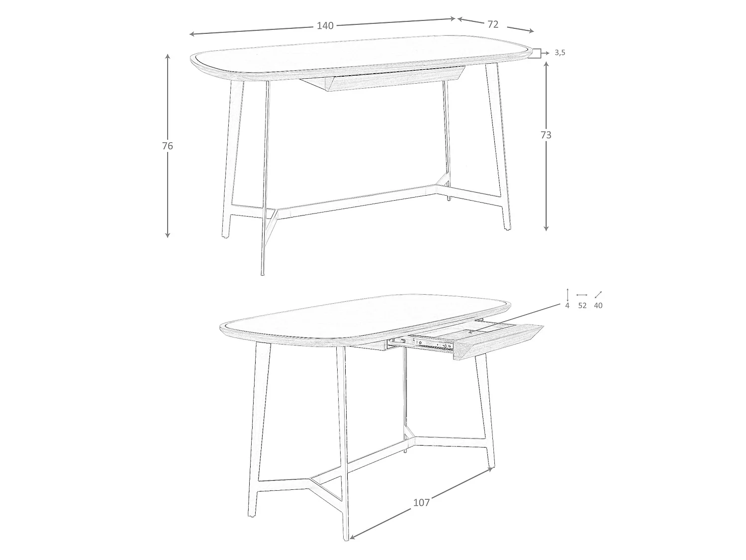 Schreibtisch Nussbaum und schwarzem Stahl mit schwarzer Glasplatte 3137 ANGEL CERDA