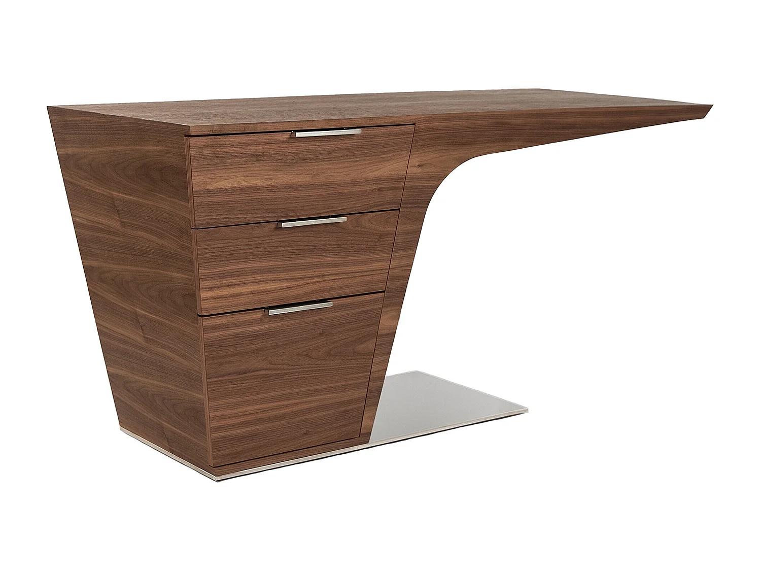 Walnoten bureau met verchroomd stalen onderstel 3012 ANGEL CERDA