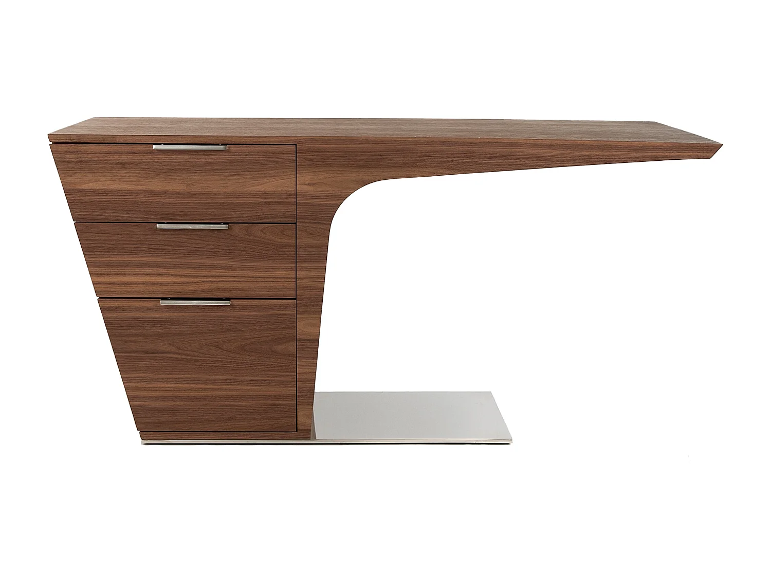 Walnoten bureau met verchroomd stalen onderstel 3012 ANGEL CERDA