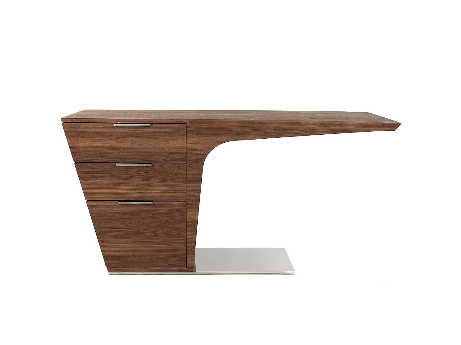 Bureau en noyer avec base en acier chromé 3012 ANGEL CERDA