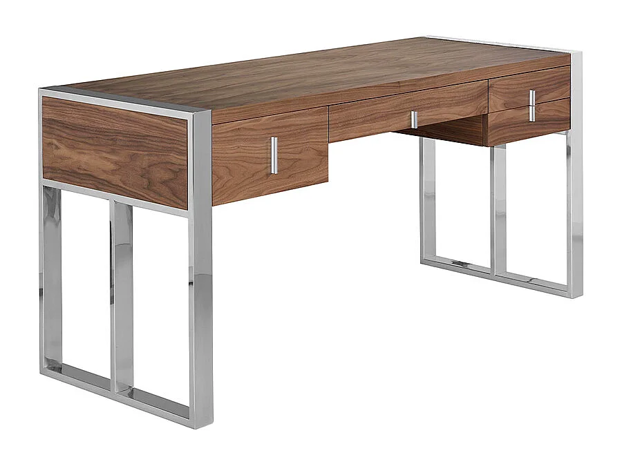 Bureau en noyer et acier chromé 3135 ANGEL CERDA