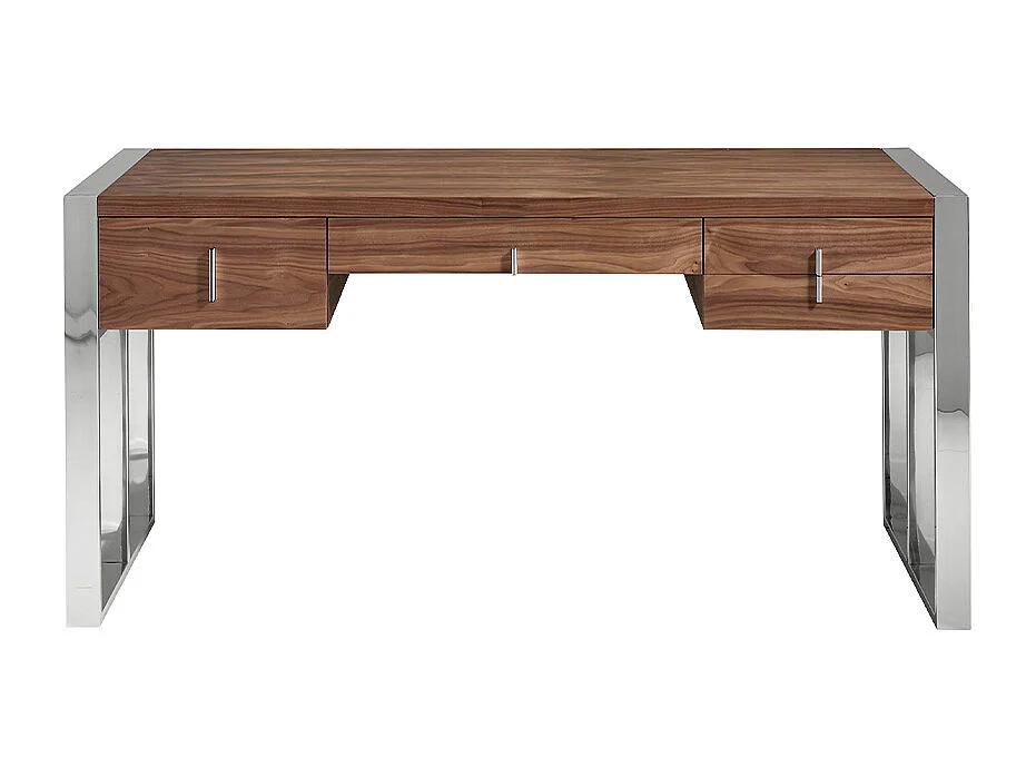 Bureau en noyer et acier chromé 3135 ANGEL CERDA
