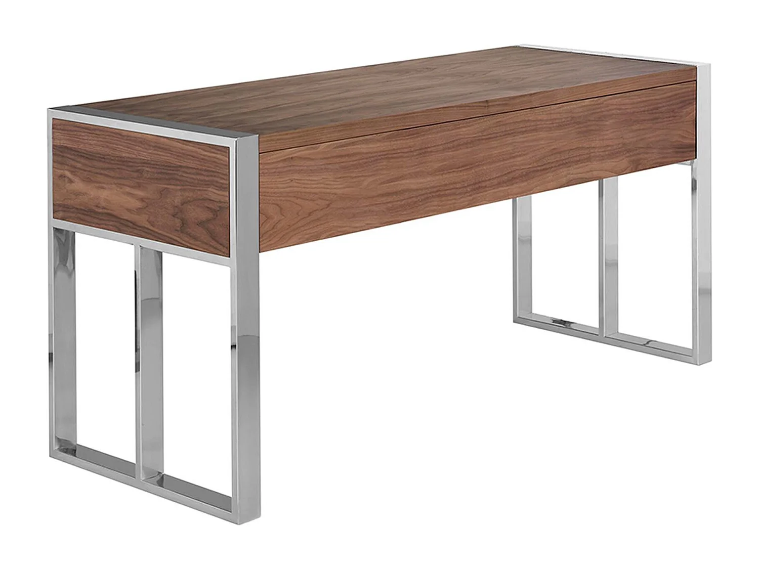 Schreibtisch aus Nussbaum und verchromtem Stahl 3135 ANGEL CERDA