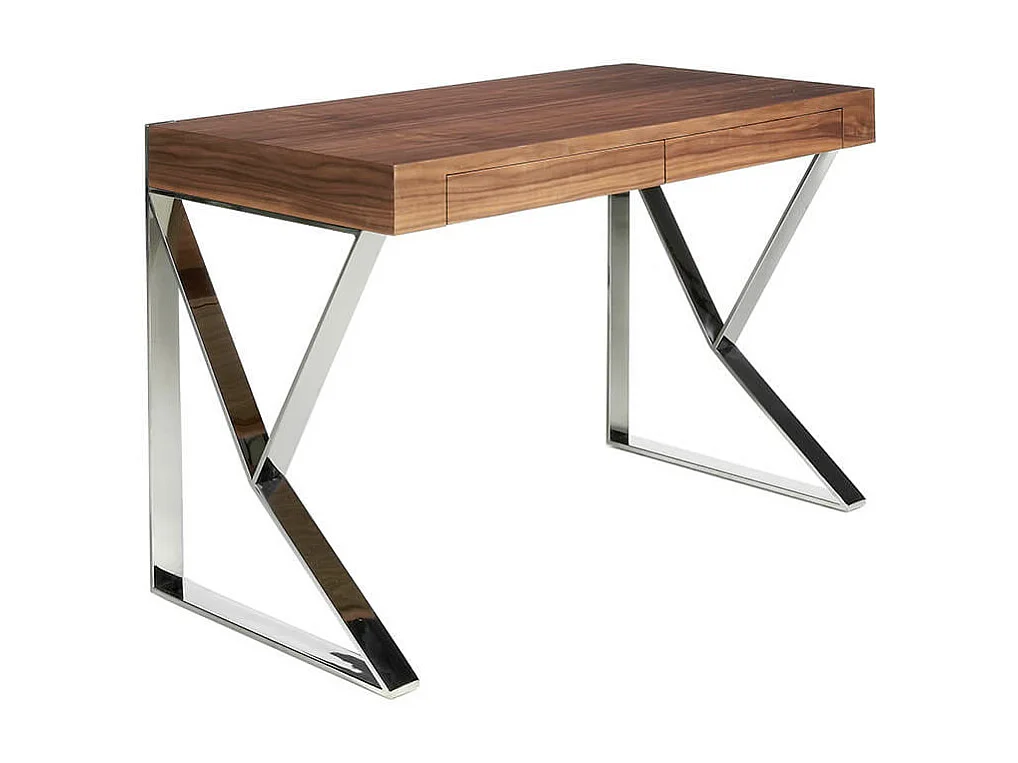 Bureau van walnoot en verchroomd staal 3015 ANGEL CERDA