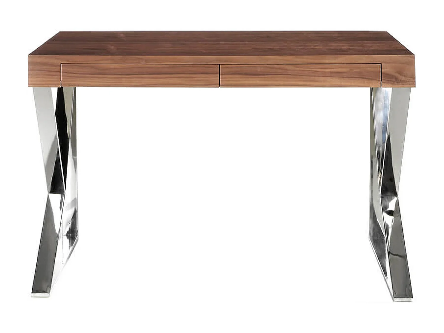 Bureau van walnoot en verchroomd staal 3015 ANGEL CERDA