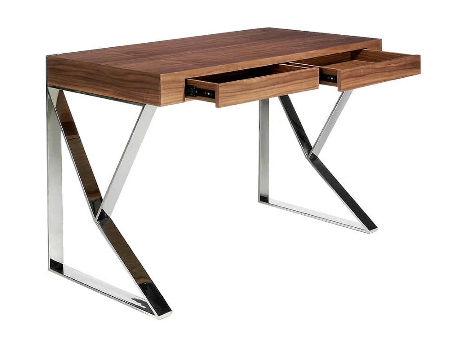 Bureau van walnoot en verchroomd staal 3015 ANGEL CERDA