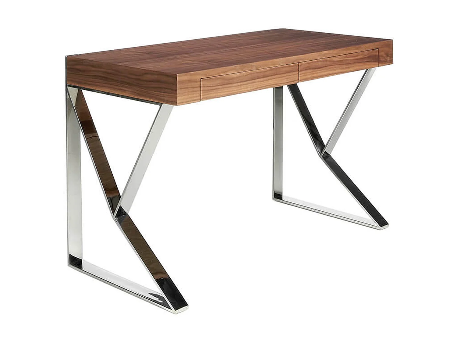 Bureau en noyer et acier chromé 3015 ANGEL CERDA