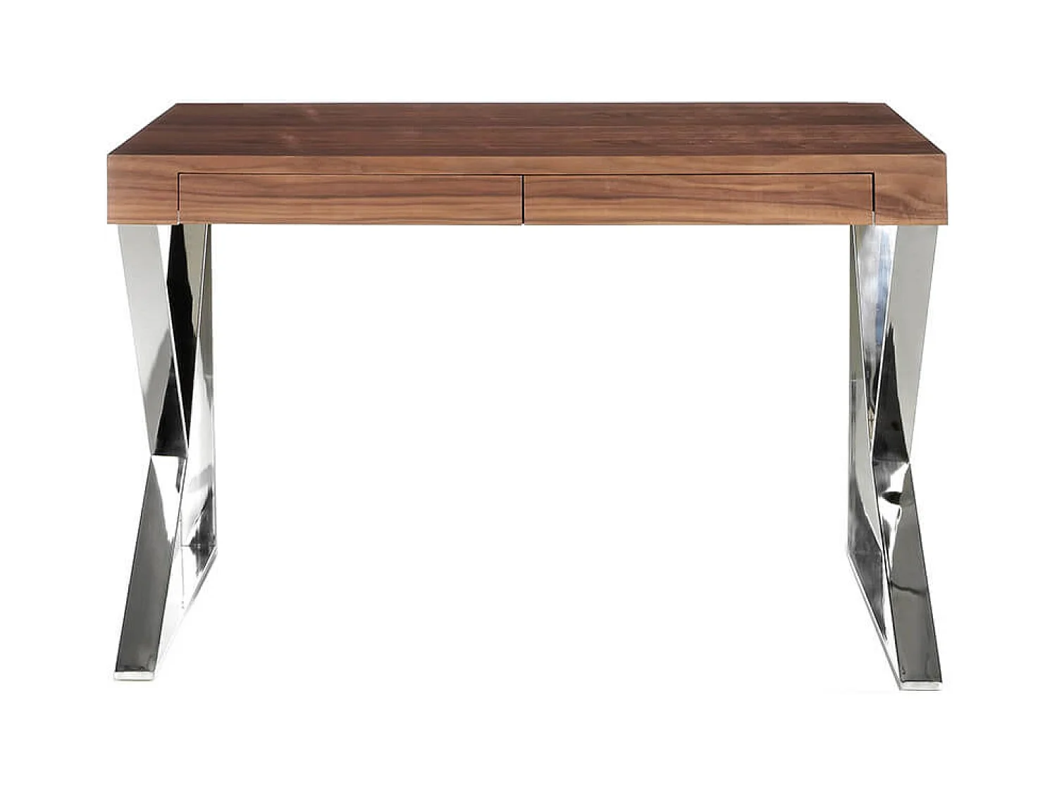 Bureau en bois de noyer et acier chromé 3015 ANGEL CERDA