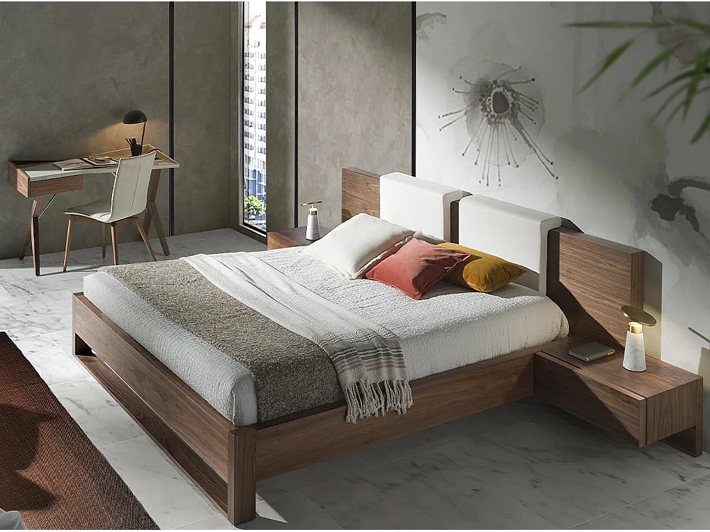 Bureau en noyer avec plateau en bois gris 3018 ANGEL CERDA