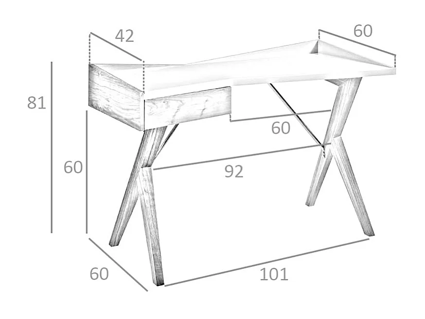 Bureau en noyer avec plateau en bois gris 3018 ANGEL CERDA
