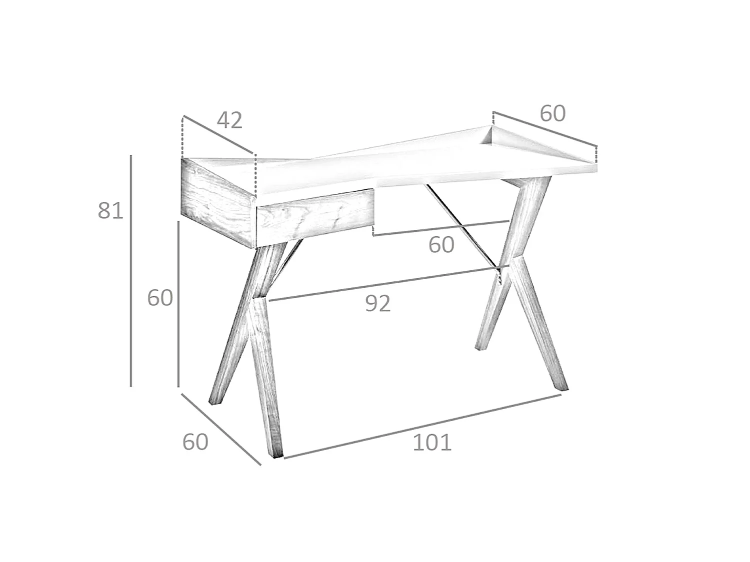 Schreibtisch aus Nussbaumholz mit grauer Holzplatte 3018 ANGEL CERDA