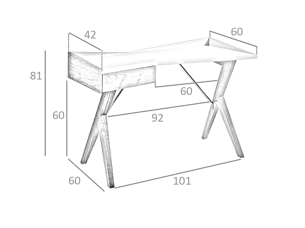 Schreibtisch aus Nussbaumholz mit grauer Holzplatte 3018 ANGEL CERDA