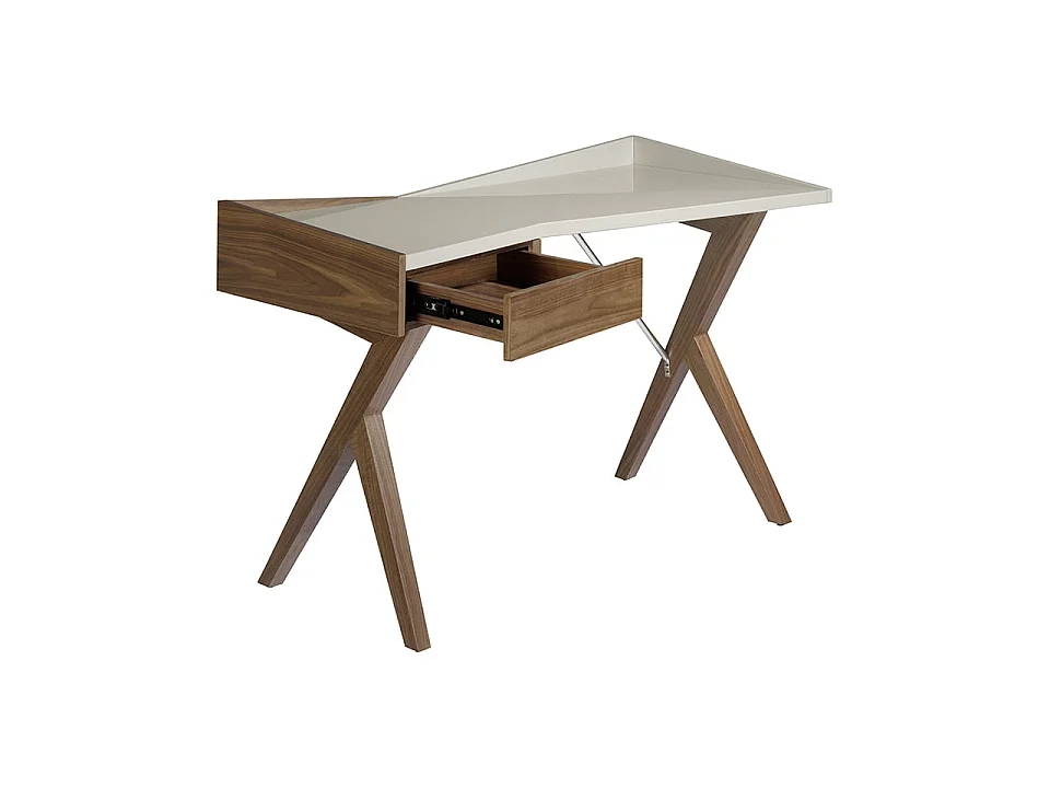 Walnoten bureau met grijs houten blad 3018 ANGEL CERDA