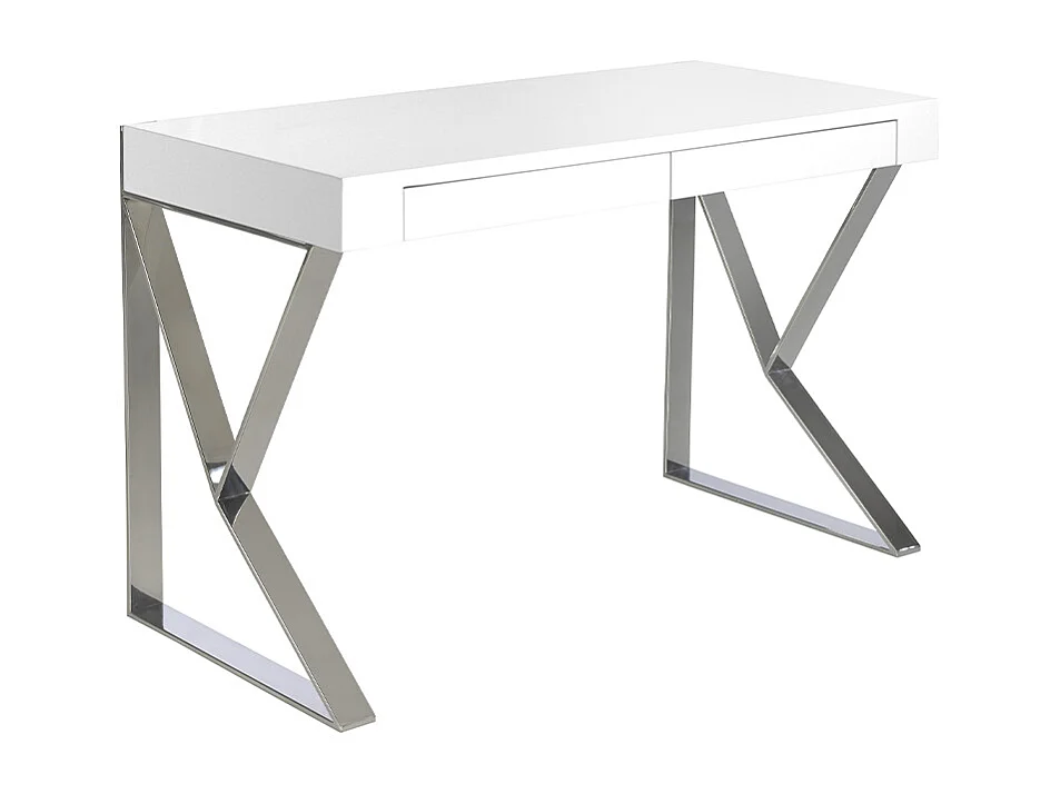 Bureau en bois blanc et acier chromé 3014 ANGEL CERDA