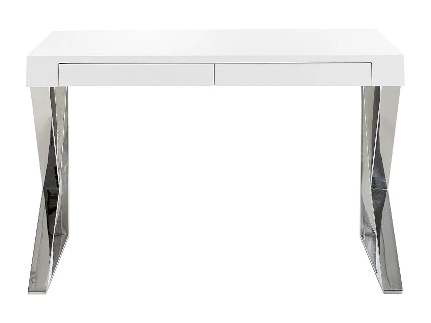 Bureau en bois blanc et acier chromé 3014 ANGEL CERDA