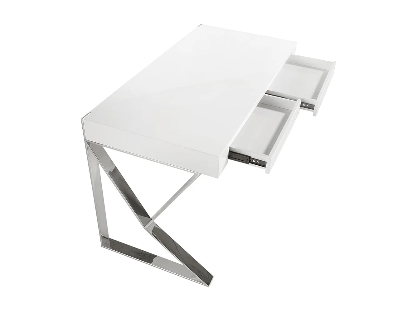 Bureau en bois blanc et acier chromé 3014 ANGEL CERDA