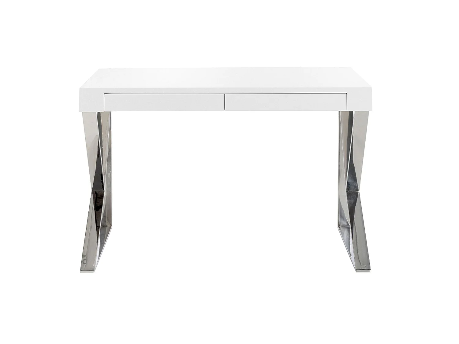 Secretária em madeira branca e aço cromado 3014 ANGEL CERDA