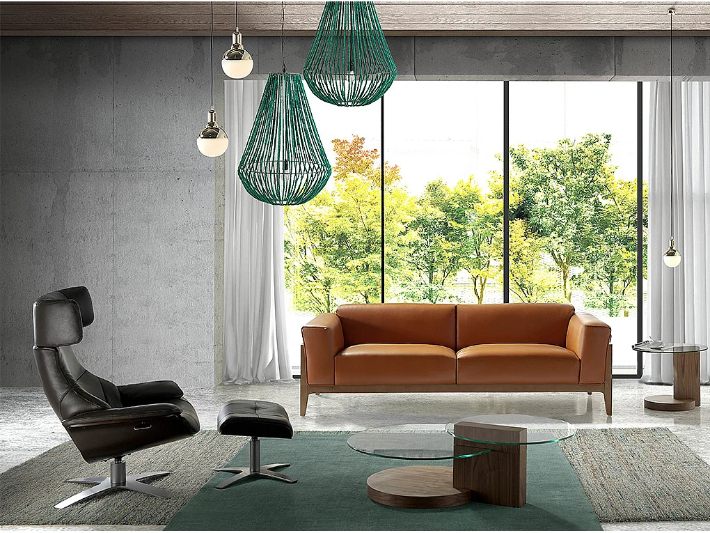 Repose-pieds en cuir brun chocolat 5003 ANGEL CERDA