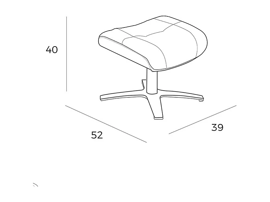 Repose-pieds en cuir brun chocolat 5003 ANGEL CERDA