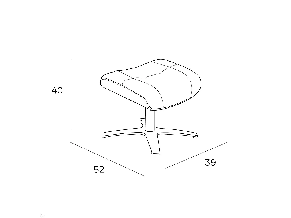 Pouf pivotant rembourré en cuir 5003 ANGEL CERDA