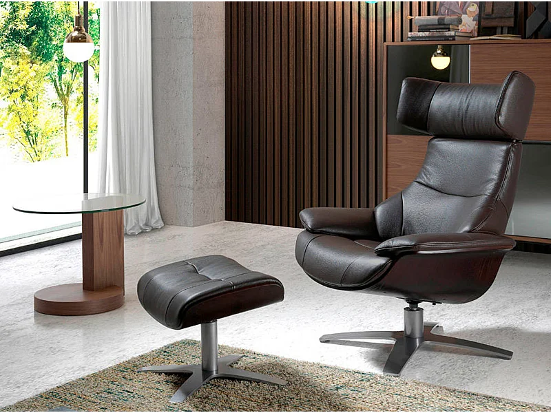 Ottomane Leder schokoladenbraun 5003 ANGEL CERDA