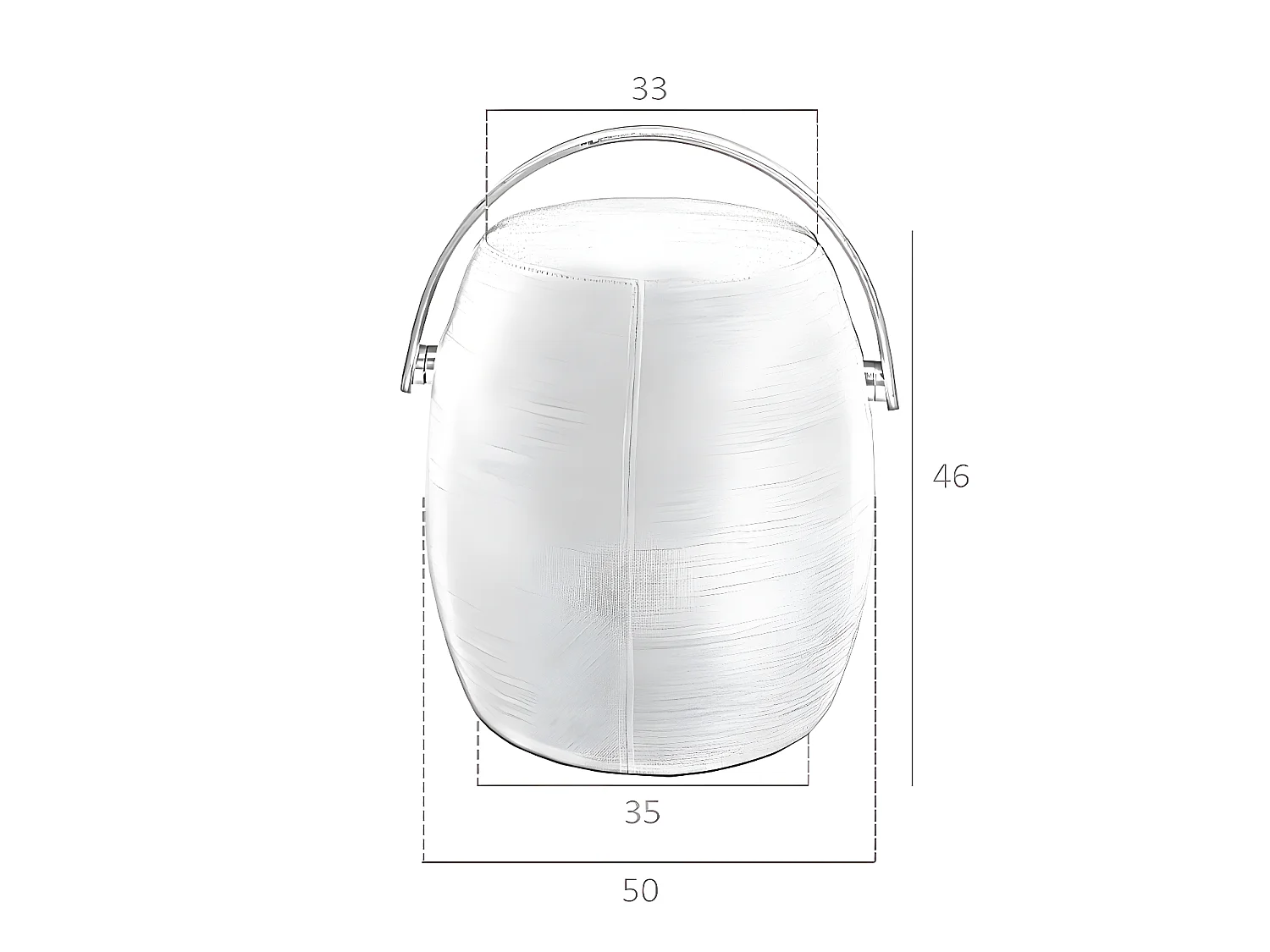 Puff rembourré en tissu gris 5074 ANGEL CERDA