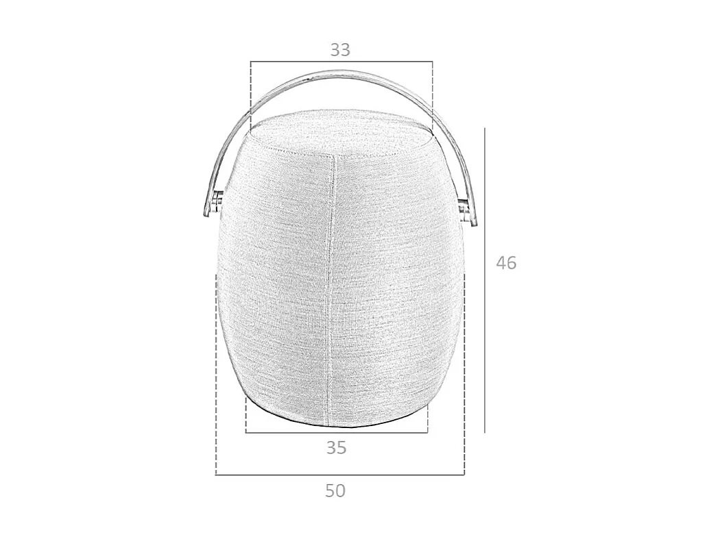 Puff rembourré en tissu gris 5074 ANGEL CERDA
