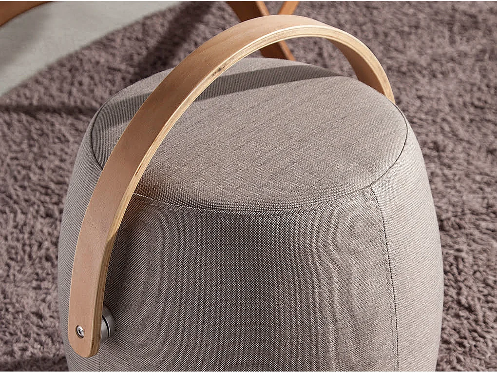 Puff bekleed in grijze stof 5074 ANGEL CERDA