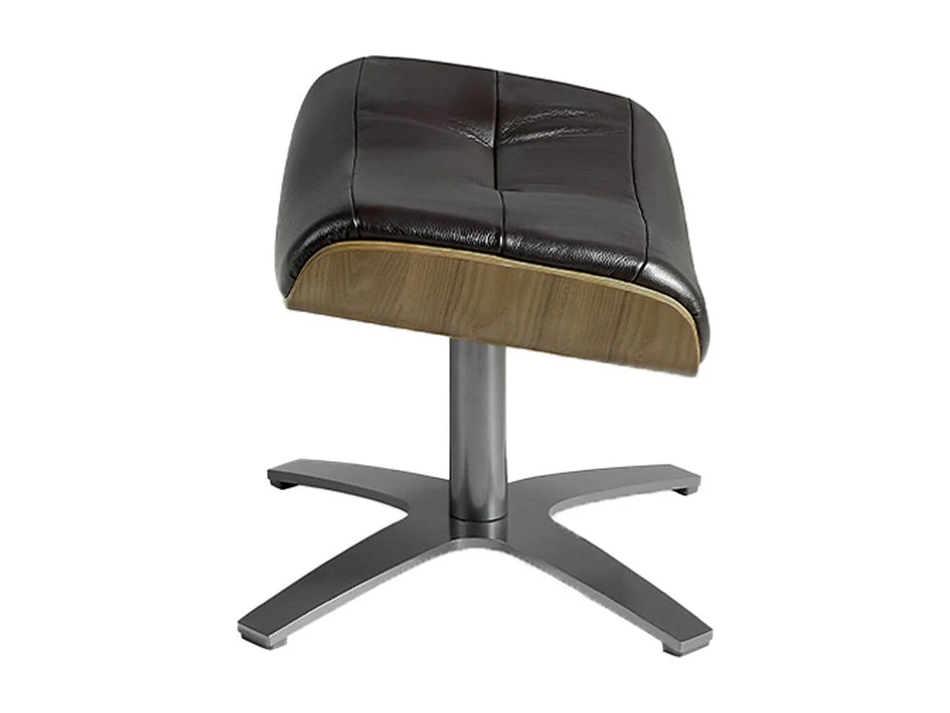 Chocoladebruin leren voetenbankje