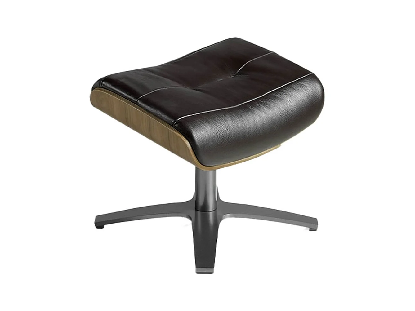 Repose-pieds en cuir marron chocolat
