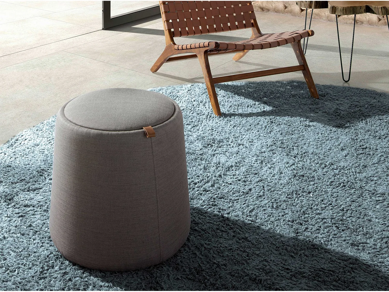 Pouf en tissu gris 5073 ANGEL CERDA
