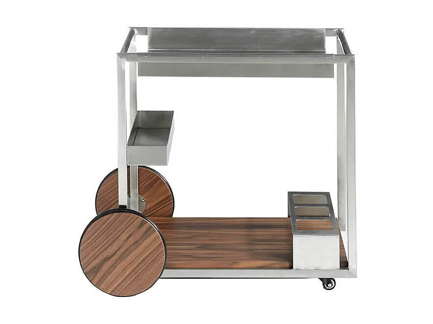 Chariot minibar en acier et noyer 3116 ANGEL CERDA