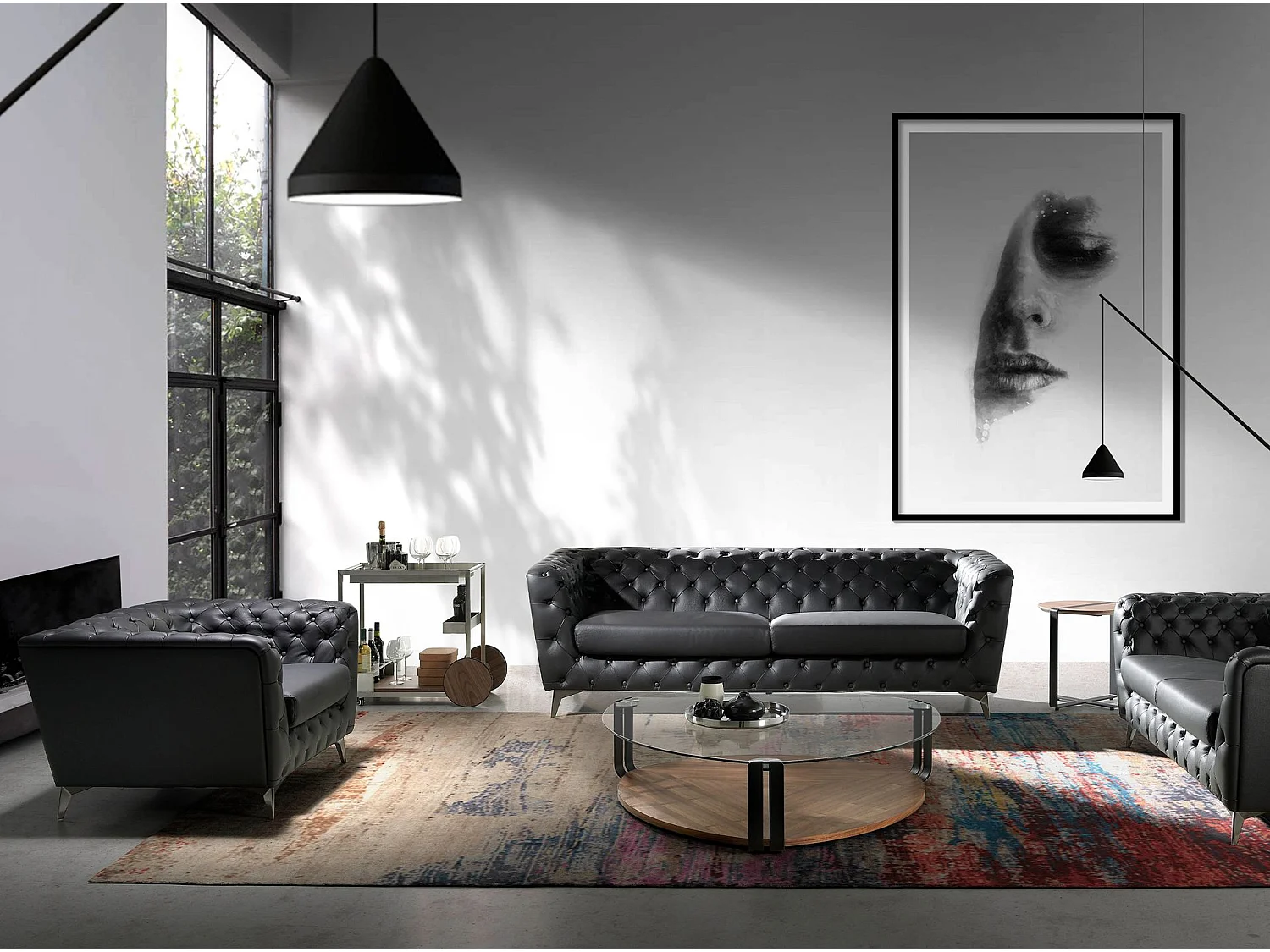 Carrinho para mini-bar em aço e nogueira 3116 ANGEL CERDA