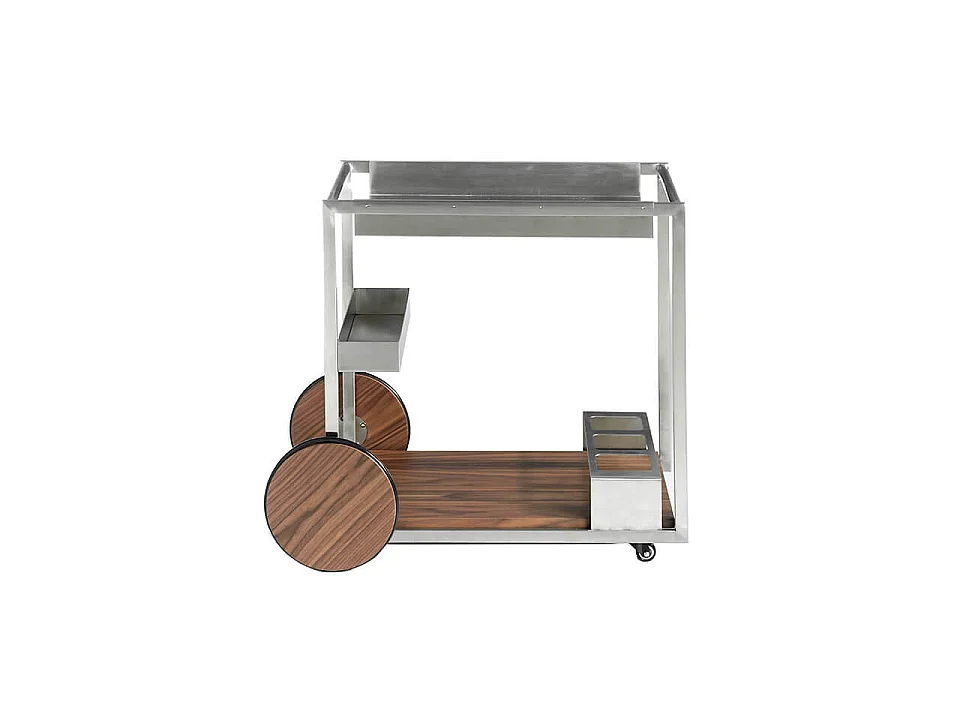 Chariot minibar en acier et noyer 3116 ANGEL CERDA