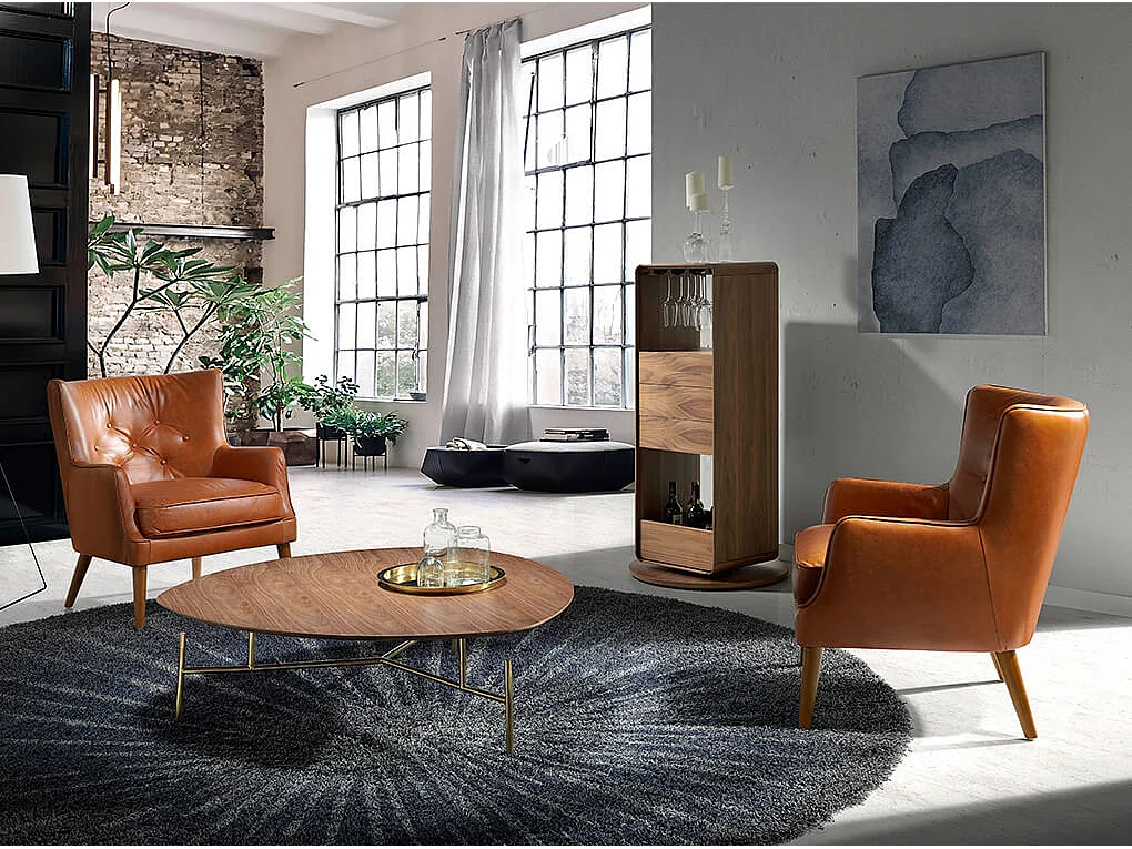 Meuble bar pivotant de noyer 3115 ANGEL CERDA