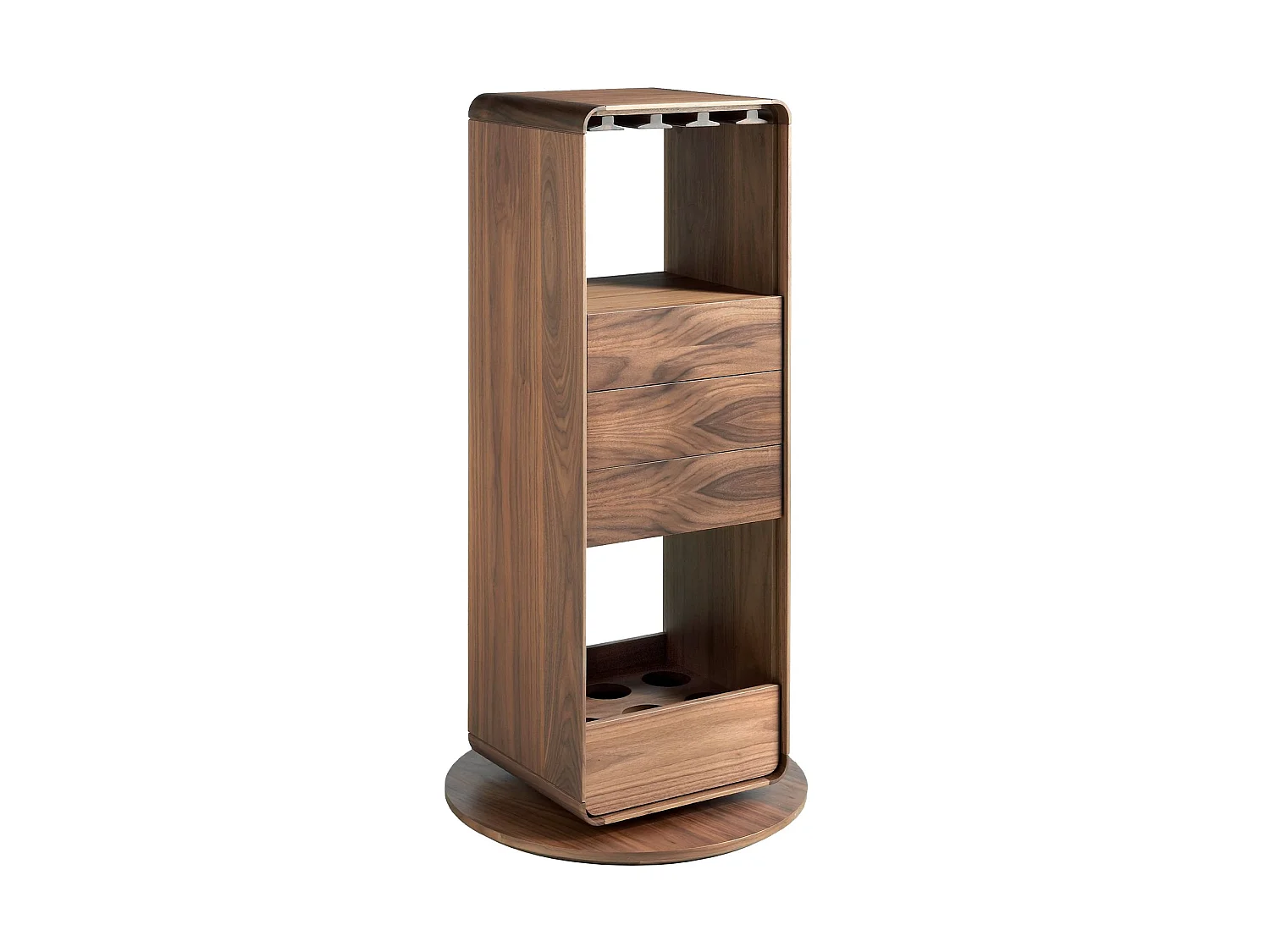 Drehbarer Barschrank aus Nussbaum 3115 ANGEL CERDA