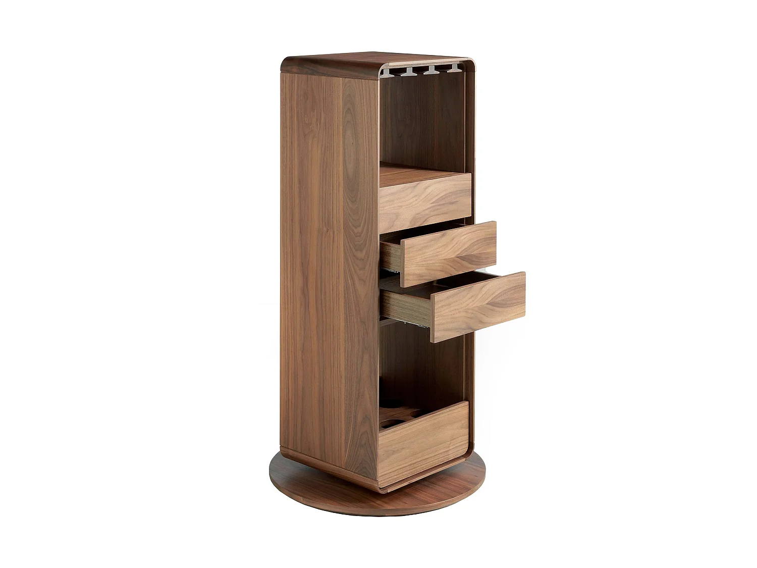 Meuble bar pivotant en noyer 3115 ANGEL CERDA