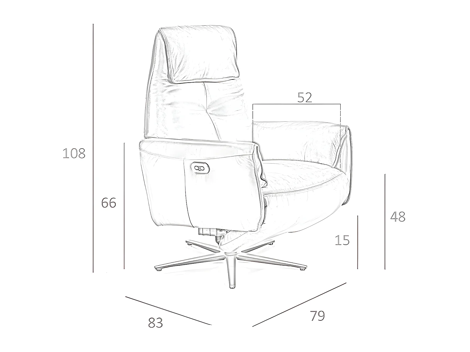 Leren draaifauteuil relaxmechanismen 5056 ANGEL CERDA