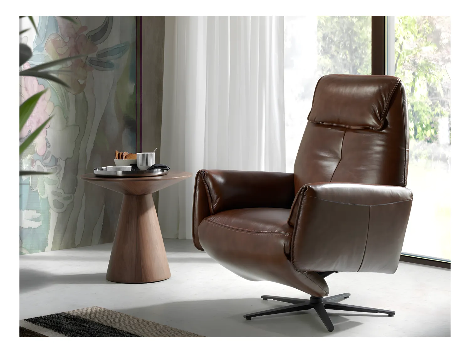 Fauteuil pivotant double relax en cuir 5056 ANGEL CERDA
