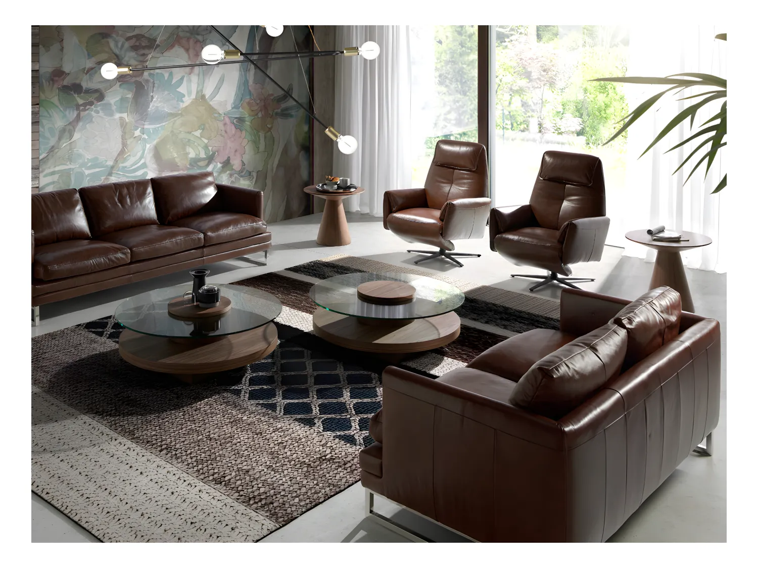 Fauteuil pivotant double relax en cuir 5056 ANGEL CERDA