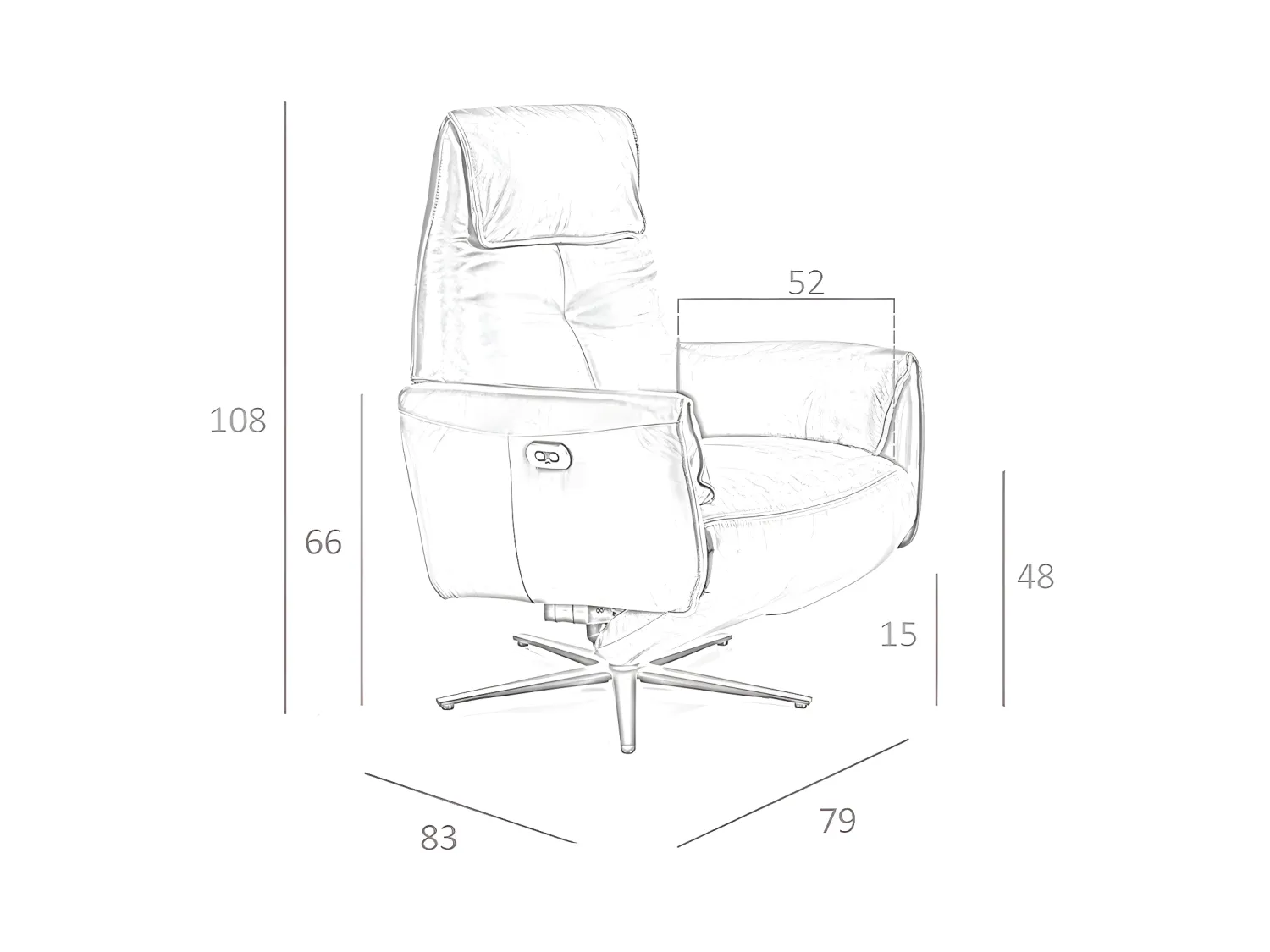 Fauteuil pivotant double relax en cuir 5056 ANGEL CERDA