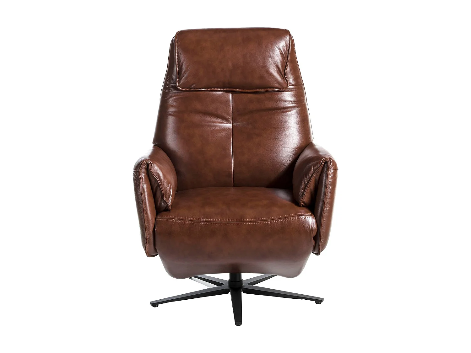 Fauteuil pivotant en cuir brun chocolat 5056 ANGEL CERDA