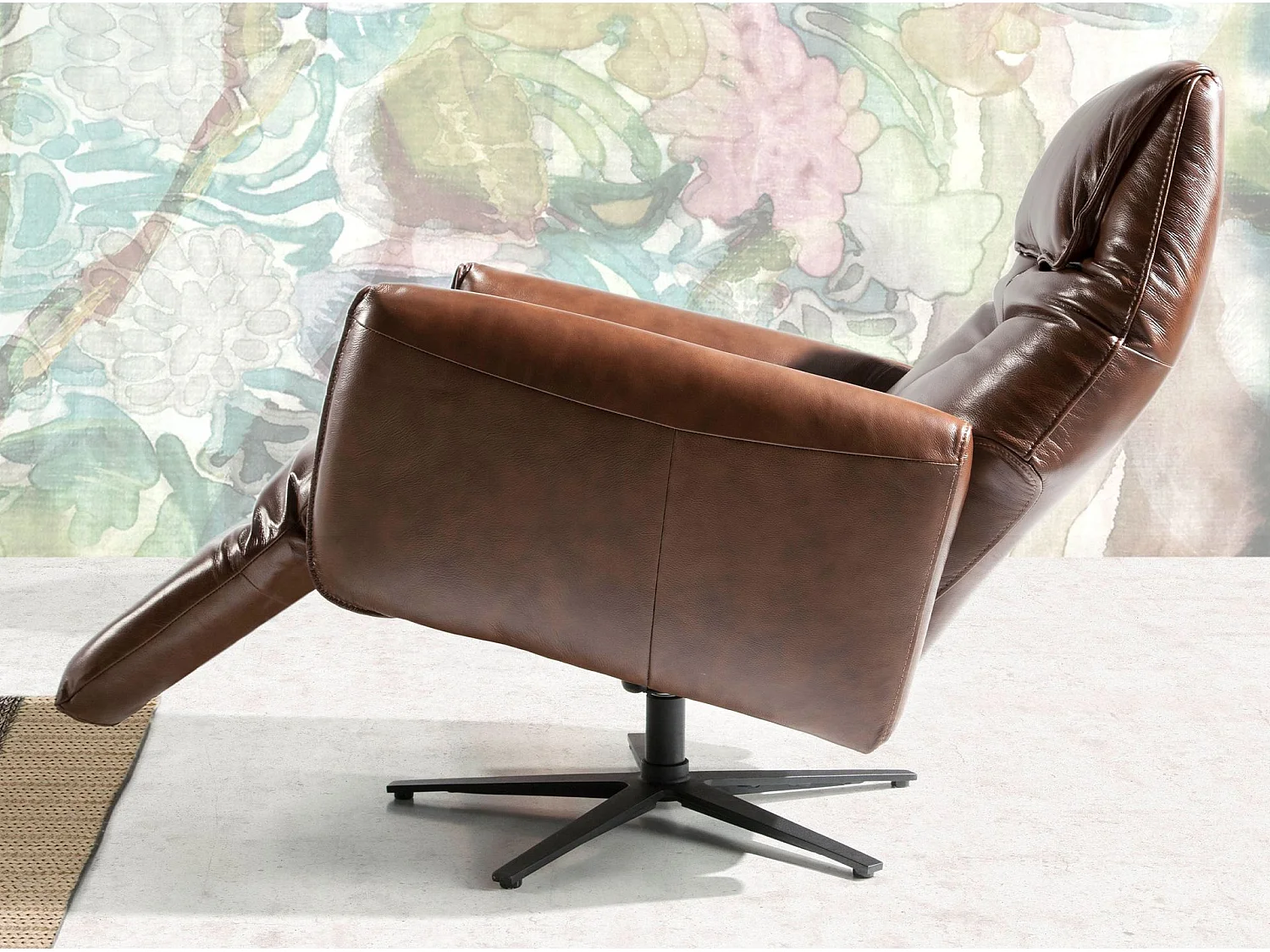 Drehsessel aus Leder, schokoladenbraun 5056 ANGEL CERDA