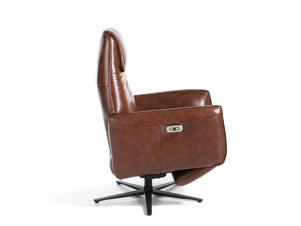 Chocoladebruine leren draaifauteuil 5056 ANGEL CERDA