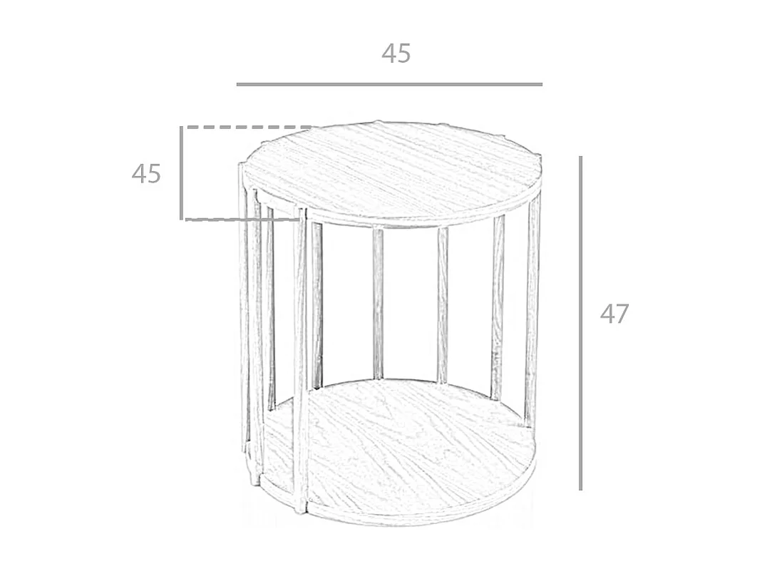Table d'angle ronde en noyer 2039 ANGEL CERDA