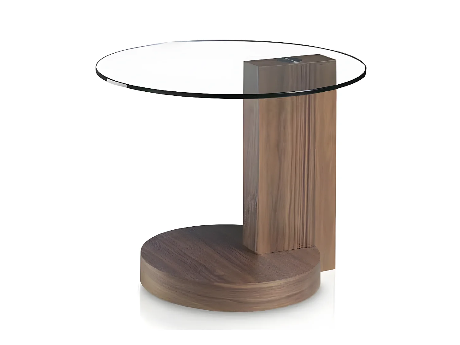 Table d'angle de noyer et verre 2036 ANGEL CERDA