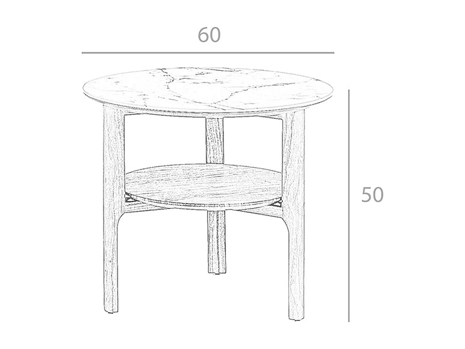 Table d'angle ronde en porcelaine, marbre et noyer 2047 ANGEL CERDA