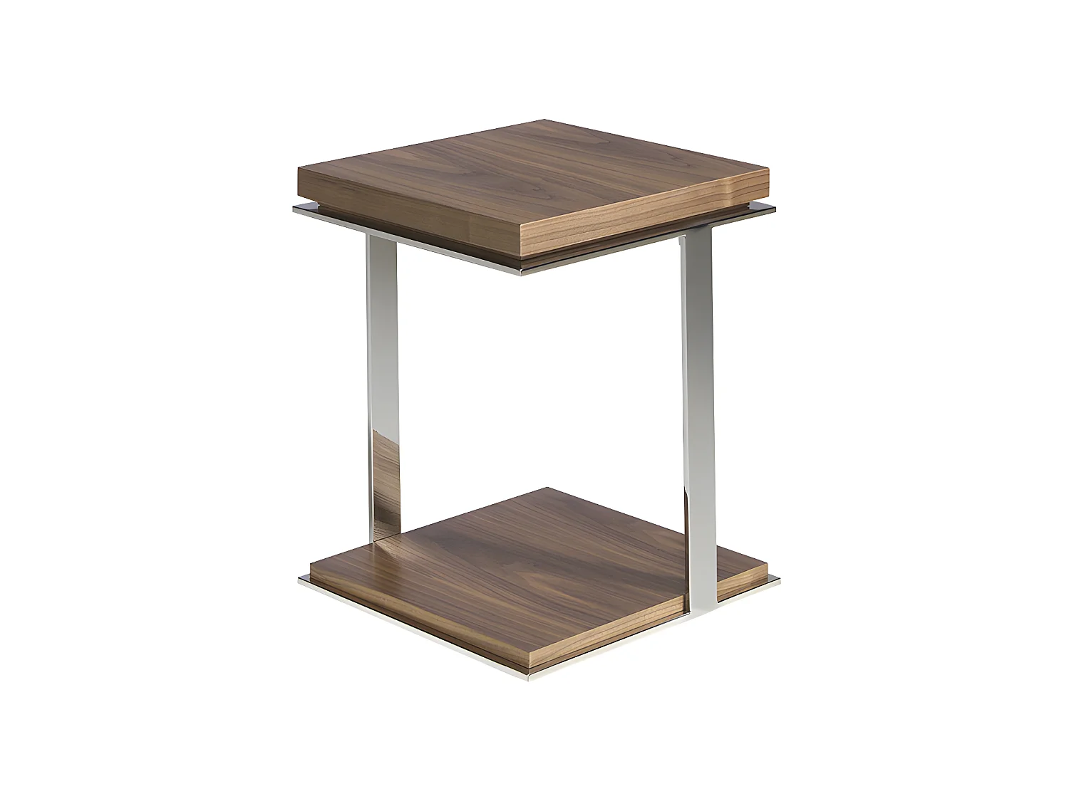 Table d'angle de noyer et acier 2038 ANGEL CERDA